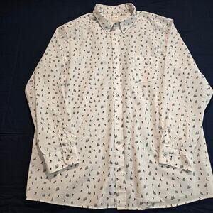 ROWM Men's 3XT Alpine Ski Print Long Sleeve Button-down Shirt Skiing Winter